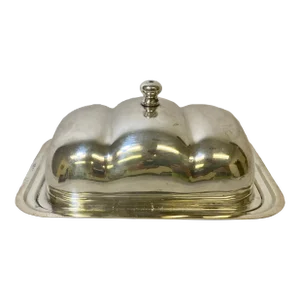 Vintage Grainger & Campbell Covered Silver Plate Butter Dish With Frosted Glass Insert From England -“ Circa 1940’s