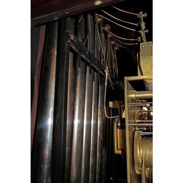 Antique Late 19th Century Victorian Mahogany 9 Tube Tall Case Grandfather Clock For Sale - Image 11 of 17