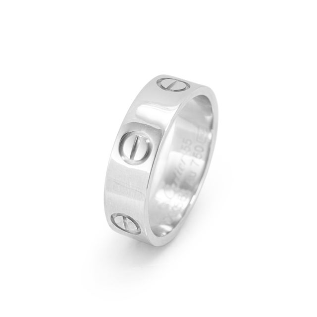 Cartier Cartier Love Classic Model 18k White Gold 5.5mm Wedding Band Ring, Size 7 For Sale - Image 4 of 8
