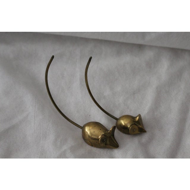 Metal Vintage Gold Mice Figurines, 1970s, Set of 2 For Sale - Image 7 of 15