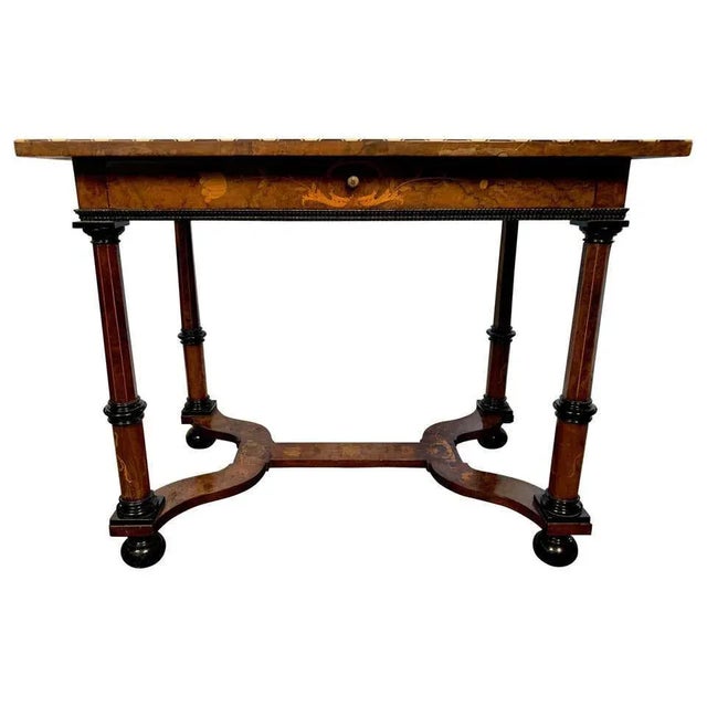 18th Century Dutch Burr Walnut and Marquetry Inlaid Table For Sale - Image 8 of 8