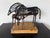 Abstract Vintage Brutalist Abstract Mare & Foal Metal Sculpture on Burl Wood Base For Sale - Image 3 of 16