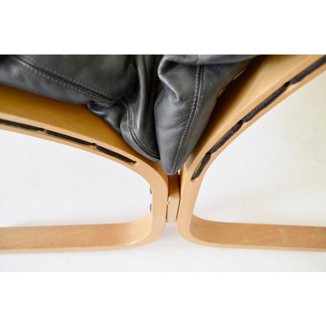 Pair of Vintage Siesta Low Back Lounge Chairs by Ingmar Relling in Black Leather For Sale - Image 9 of 10