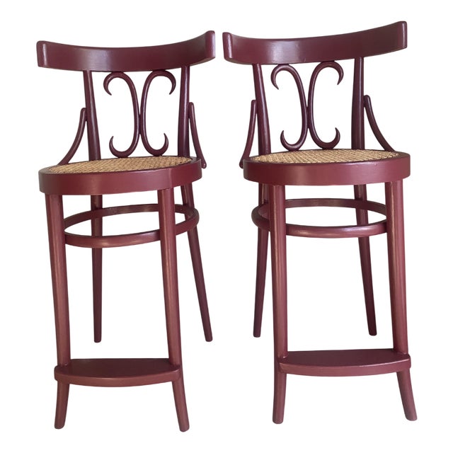 Lacquered Wooden Stools, France, 1900, Set of 2 For Sale