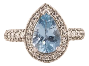 Late 20th Century Pristine Aquamarine Ring, Size 5