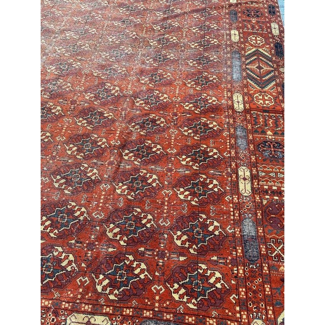 Large Turkish DistressedSparta Rug Bokhara Design, 1920s For Sale - Image 15 of 18