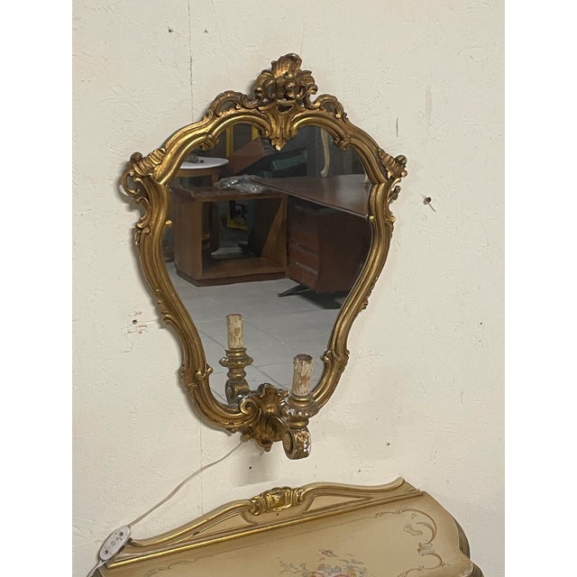 Wall-Mounted Console Tables with Mirrors and Wall Lamps, 1940s, Set of 4 For Sale - Image 15 of 18
