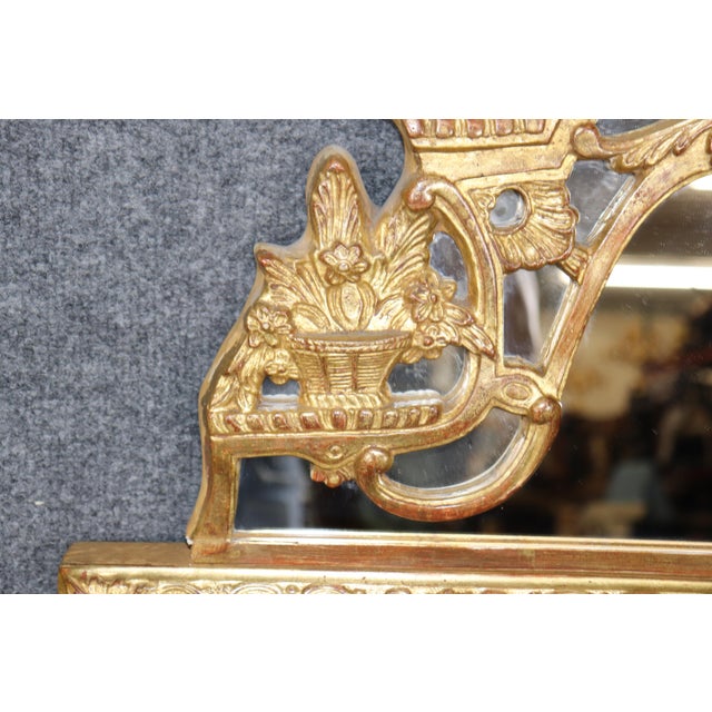 1940s French Carved Gilt George III Style Mirror C. 1950's For Sale - Image 5 of 9