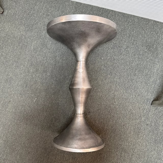 Contemporary Ethan Allen Matte Geo Accent Table For Sale - Image 3 of 11