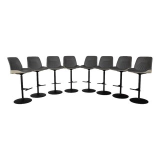 Nuez Leather Bar Stools from Andreu World, Set of 8 For Sale