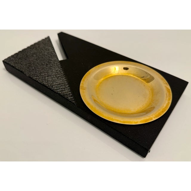 Metal Italian Postmodern Black & Gold Smoker Set For Sale - Image 7 of 8