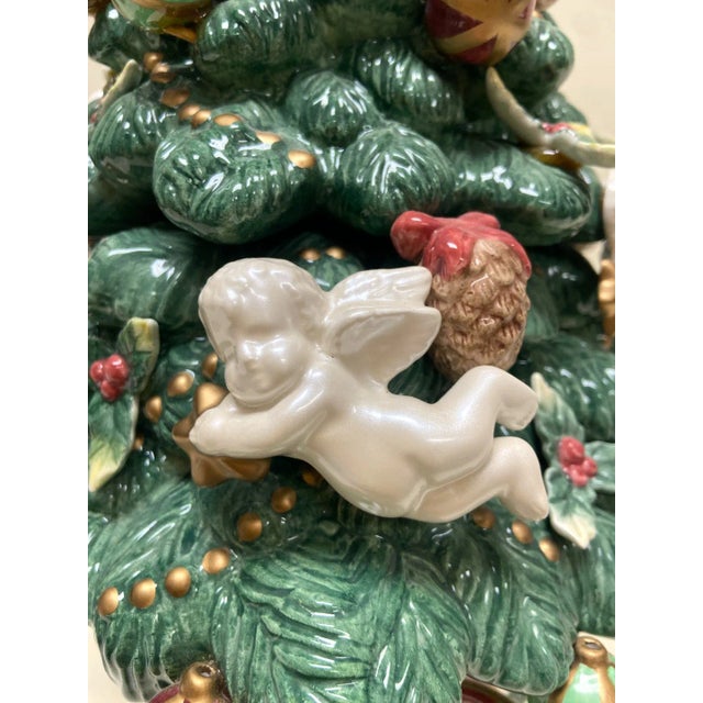 Ceramic Fitz and Floyd Aegean Christmas Tree Centerpiece For Sale - Image 7 of 12