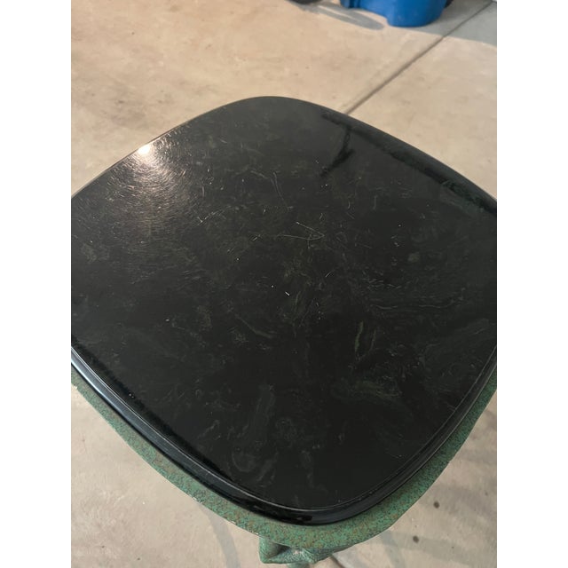 Metal Victorian Vintage Praying Man Ornate Pedastal/Accent Table Metal and Base For Sale - Image 7 of 10