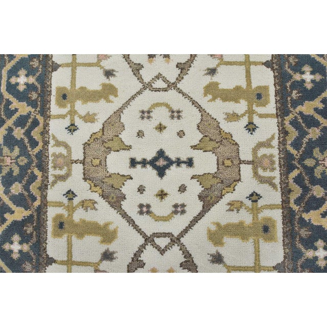 2020s Oushak Rug 3’1” X 5’1” Ivory Wool Tribal Hand-Knotted Oriental Carpet For Sale - Image 5 of 11