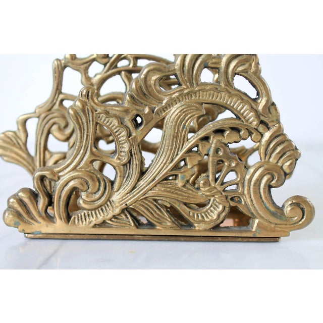 Vintage Brass Napkin or Letter Holder For Sale - Image 4 of 5