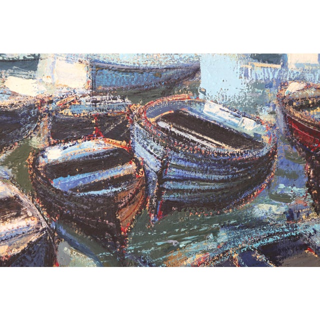 Jean-François Pierre, The Night Boats, 1964, Oil Painting on Canvas, Framed For Sale - Image 3 of 9