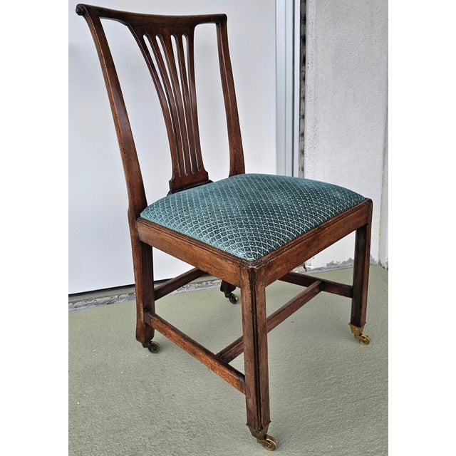Mid 19th Century 19th Century Martin Chippendale Style Mahogany and Upholstered Side Chair on Casters For Sale - Image 5 of 9
