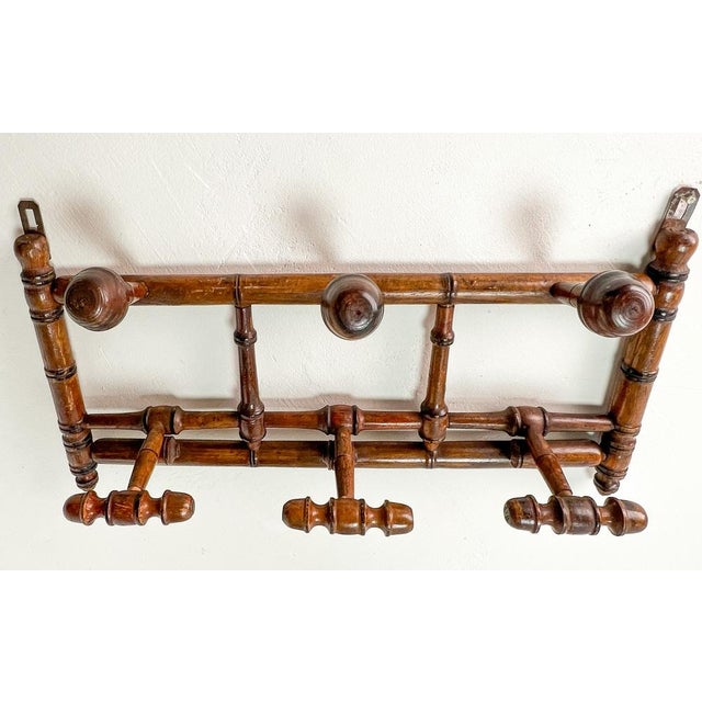 Antique French Faux Bamboo Coat Rack, 1890s For Sale - Image 3 of 14
