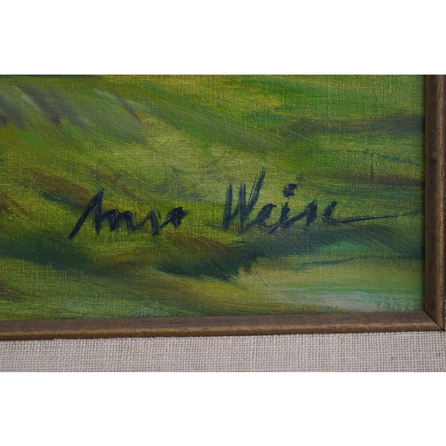 Anso Weiss German Country Side Oil Painting on Canvas For Sale - Image 11 of 11