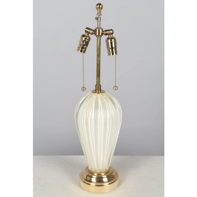 Seguso White Murano Glass Mid Century Lamp For Sale - Image 10 of 11