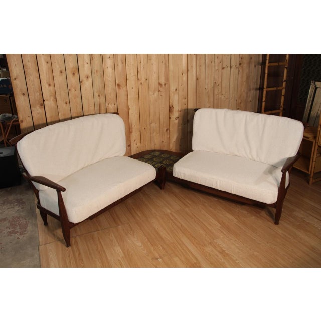 1960s Corner Sofa attributed to Guillerme and Chambron, 1960 For Sale - Image 5 of 13