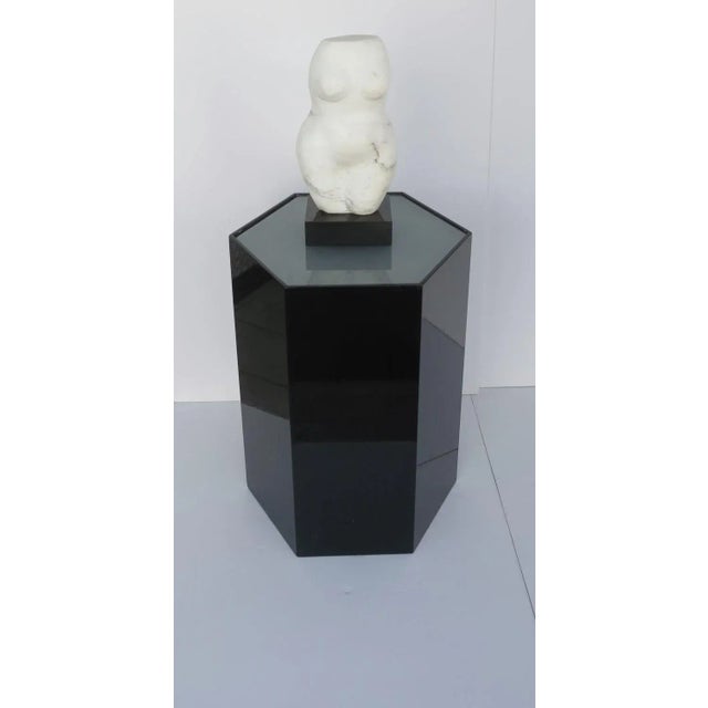 Black Black Lighted Pedestal Column Pillar Stand or Table, circa 1970s Modern For Sale - Image 8 of 13