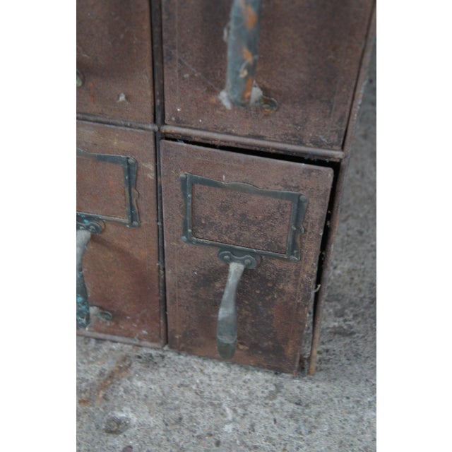 Late 19th Century Antique NCR National Cash Register Industrial Iron Steel Index File Cabinet For Sale - Image 5 of 12