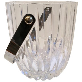 Crystal Ice Bucket With Nickel Handle For Sale