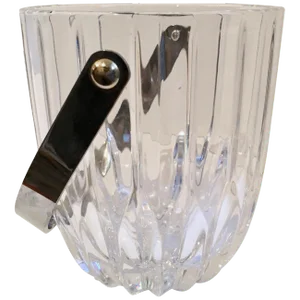 Crystal Ice Bucket With Nickel Handle