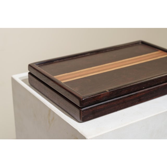 A large, flat, rectangular box by american designer don s. Shoemaker, made in mexico at his factory, señal sa, in santa...