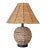 Vintage Natural Rattan Woven Table Lamp With Matching Basket Weave Shade For Sale