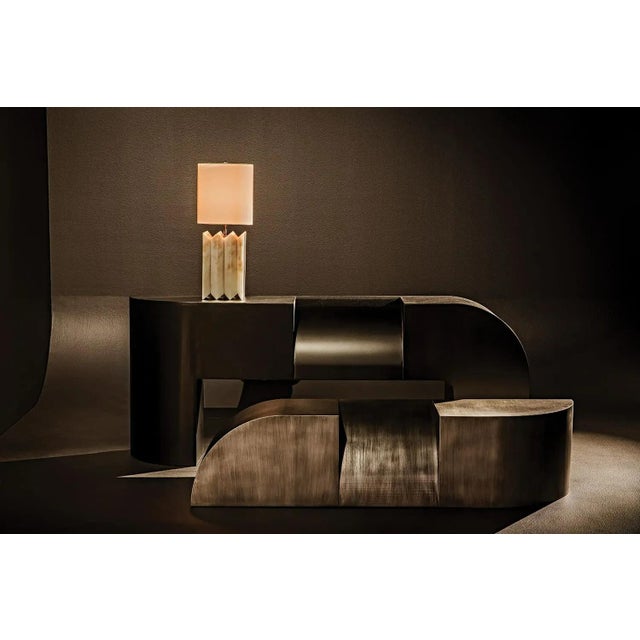 2020s NOIR Jman Lamp with Silk Shade For Sale - Image 5 of 7