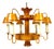 Mid 20th Century Hollywood Regency Ochre Japanned Faux Bamboo Tole Six-Light Chandelier For Sale