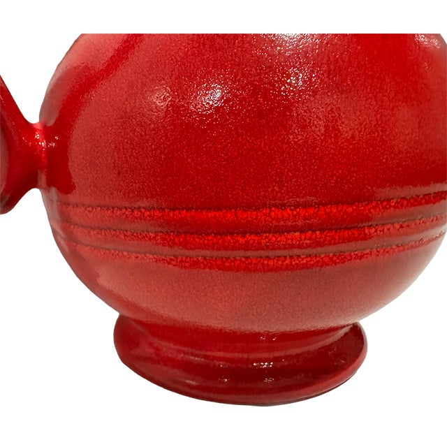 Vintage Modern Émile Henry France Red Glazed Ceramic Pitcher For Sale - Image 9 of 13
