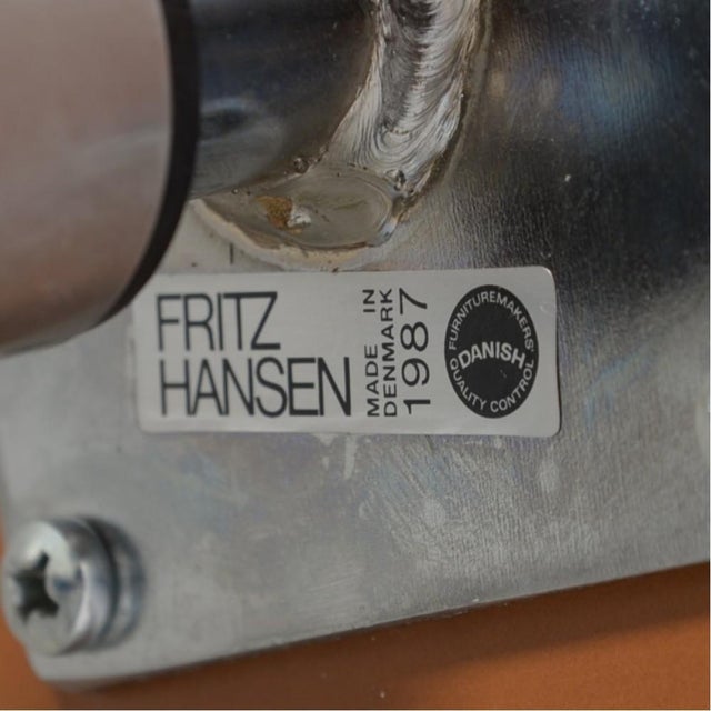 Vintage Oxford Chair in Cognac Leather by Arne Jacobsen, 1980s For Sale - Image 12 of 13