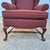 2000 - 2009 2000s Pennsylvania House Manor Burgundy Chippendale Style Wingback Arm Chair Mahogany Legs For Sale - Image 5 of 13
