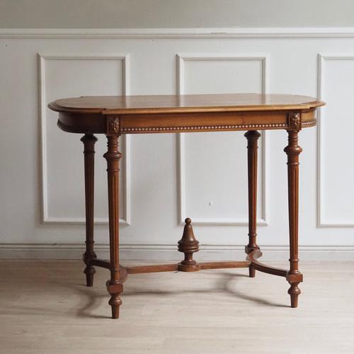Brown Historicist Console Table with Turned Legs and Central Support, 1900s For Sale - Image 8 of 13