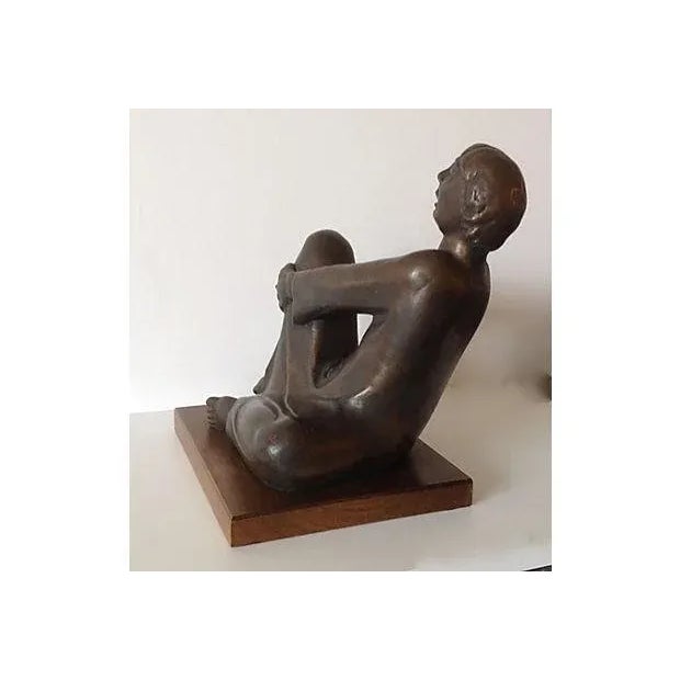 C1961 Austin Productions American Regional Female Sculpture Ala Dust Bowl Era With Angst For Sale In West Palm - Image 6 of 11
