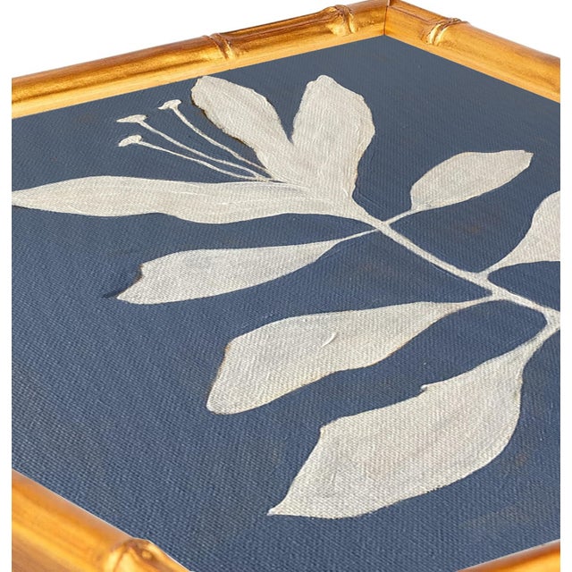 2020s Original Framed Acrylic Botanical Painting, Organic Boho Art Floral Wall Art, 13" X 13" by Tatiana Duperault For Sale - Image 5 of 5