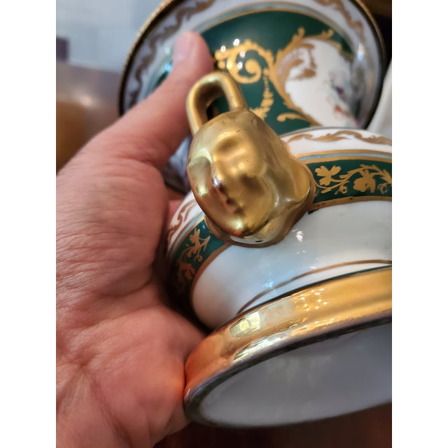 Vintage Mid-Century Modern Hollywood Regency Signed Sevres Urns - a Pair For Sale - Image 4 of 11