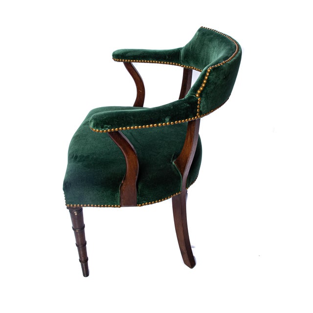 Vintage Mid Century Green Velvet Chippendale Chairs - a Pair For Sale In Nashville - Image 6 of 9