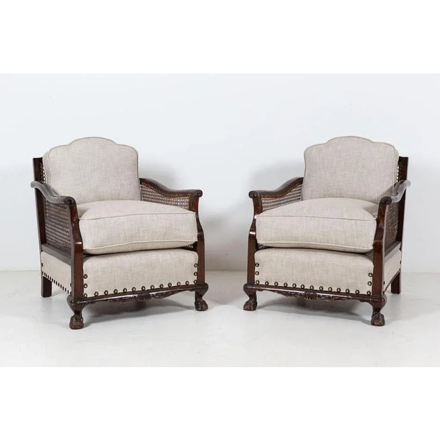 English Mahogany Bergere Suite, 1930s, Set of 3 For Sale - Image 12 of 18