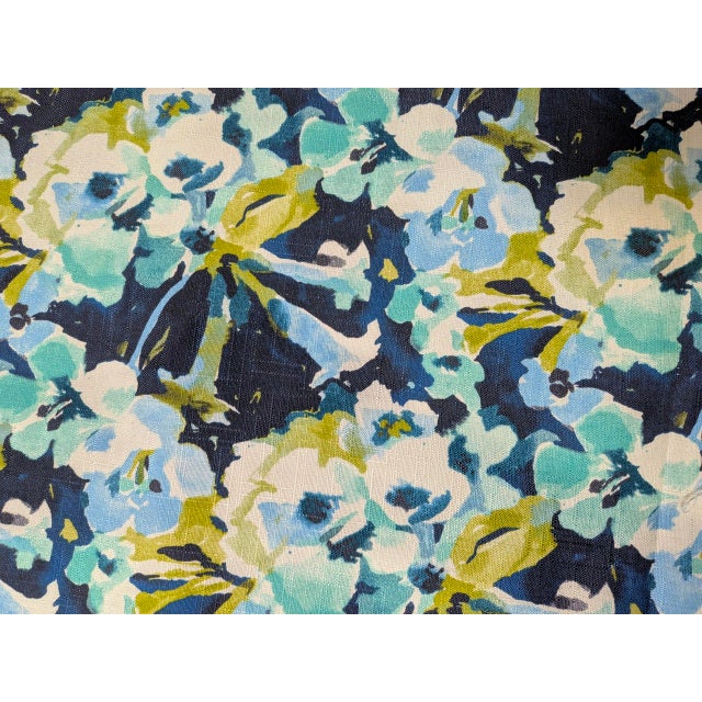 A striking designer upholstery fabric by Richloom, featuring the sought-after “Rhodante” watercolor floral print in an...