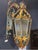French Provincial Early 20th Century Green and Gold Wrought Iron Lantern For Sale - Image 3 of 5