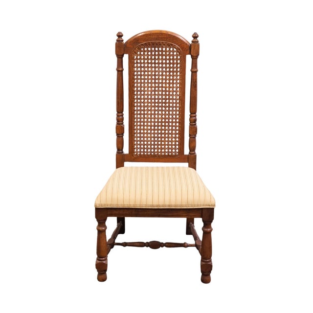 Rustic European High End Vintage Solid Oak Rustic European Dining Side Chair For Sale - Image 3 of 9