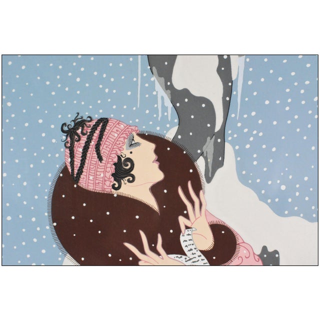 Erté Mid 20th Century The End of Romance Art Deco Pink Serigraph Erté For Sale - Image 4 of 7