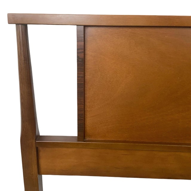 Wood Mid-Century Modern Walnut Headboard, Vintage Full Size For Sale - Image 7 of 12