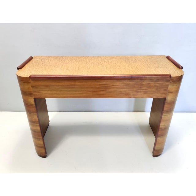 Art Deco Italian Birch and Beech Writing Desk, 1940s For Sale - Image 6 of 17