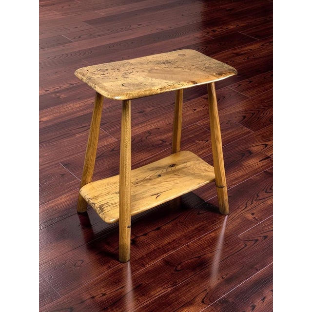 American Vintage Wabi Sabi Bench From Spalted Maple Signed Neil Panyik For Sale - Image 3 of 9