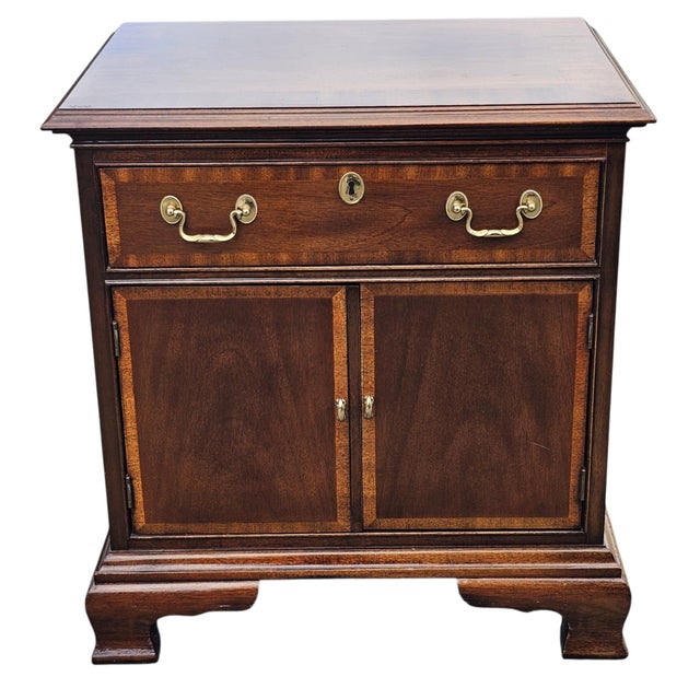 Wood Vintage Councill Furniture Single Drawer Bedside Table Nightstand For Sale - Image 7 of 10